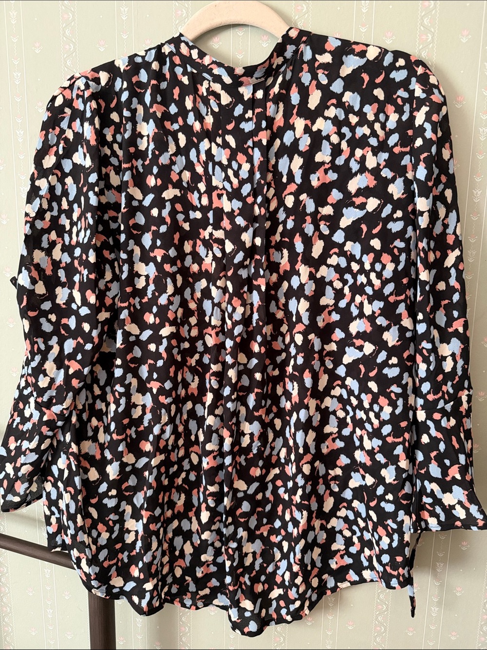 41 Hawthorn Black Blouse with Pink, Blue and Cream Spot Print - Picture 2 of 2